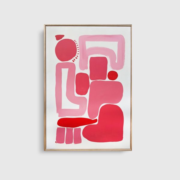 Pink And Red Framed On Wall
