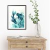 Sydney Artist Leni Kae Blue Koi Union (yin Yang Inspired) Bedroom Interior Design Art A3 Original