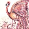 Sydney Artist Leni Kae Dance Of The Pink Flamingo 56x76 Bird Painting 1500px