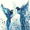 Sydney Artist Leni Kae Two Blue Fairy Wren Watercolour Art 80dpi