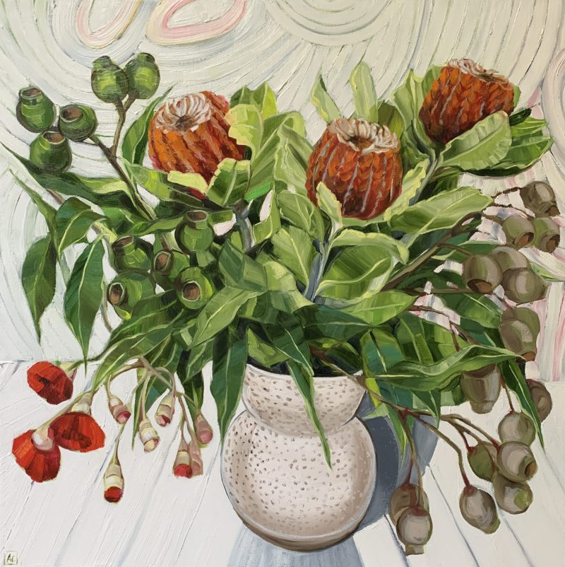 Waratah Banksia on White – Eucalyptus walking