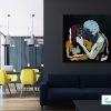 Contemporary Living Room Black Canvas Painting Couple Kissing On Wall Body Bloom Iv Australian Artist Sarah Jane