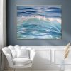 Framed Grey And White Insitu Ocean Painting Alanah Jarvis