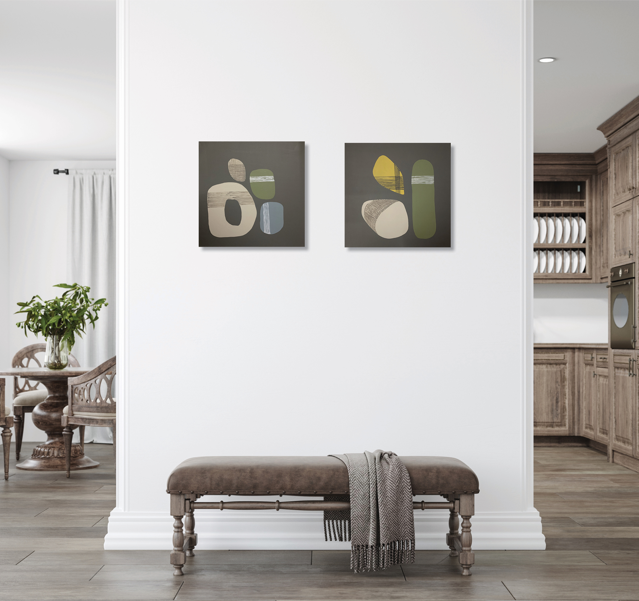 Kim Rees Calm Iii Insitu Hall Wall2