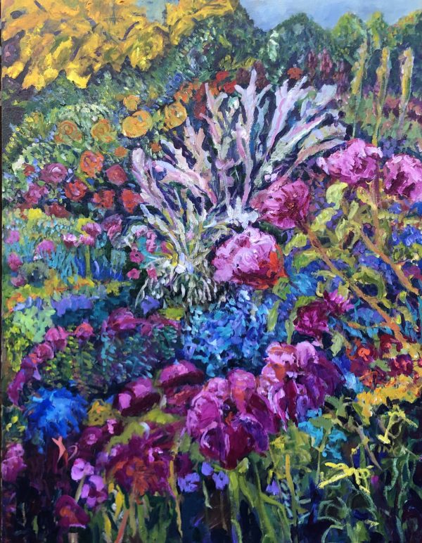 Gardenwith Wattle And Flowers