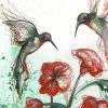 Sydney Artist Leni Kae Cloesup Hummingbird Crimson Joy Original Painting