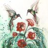 Sydney Artist Leni Kae Hummingbird Crimson Joy Original Painting (3)