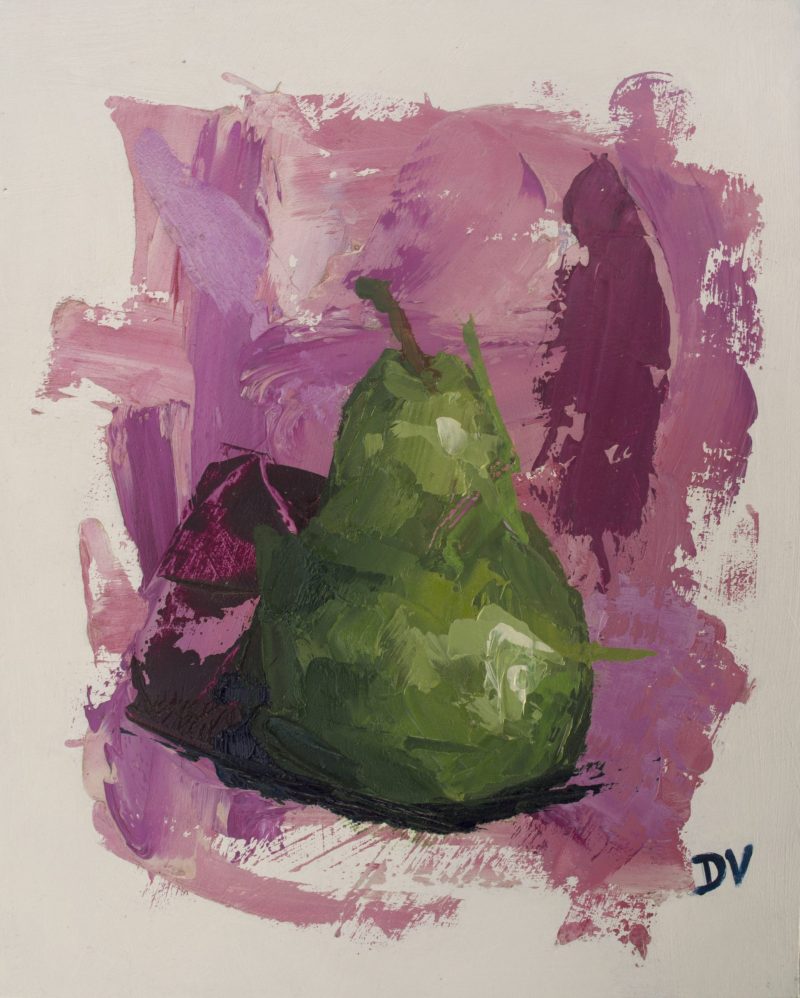 Beurre Pear on pink 2