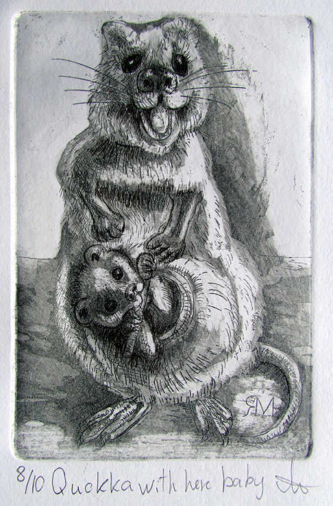 Quokka with her baby