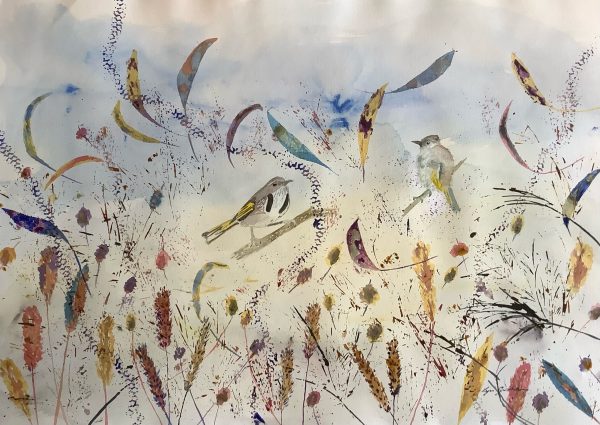 Lyn Graham Honeyeaters 2 Watercolour On Cotton Paper 59.5 X 41.5