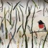 Lyn Graham Scarlet Robin Watercolour On Cotton Paper 42 X 29.5