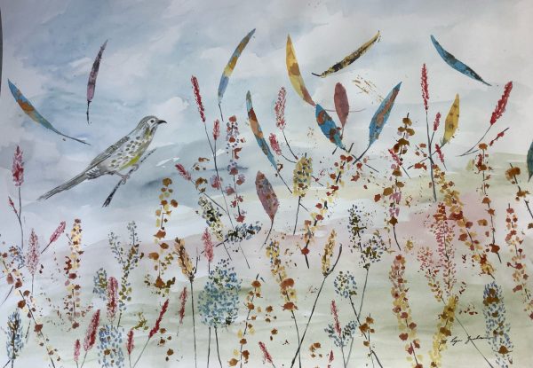 Lyn Graham Wattlebird 1 Watercolour On Cotton Paper 59.5 X 41.5