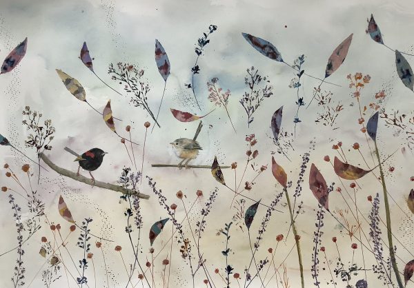 Lyn Graham Wren 2 Watercolour On Cotton Paper 59.5 X 41.5