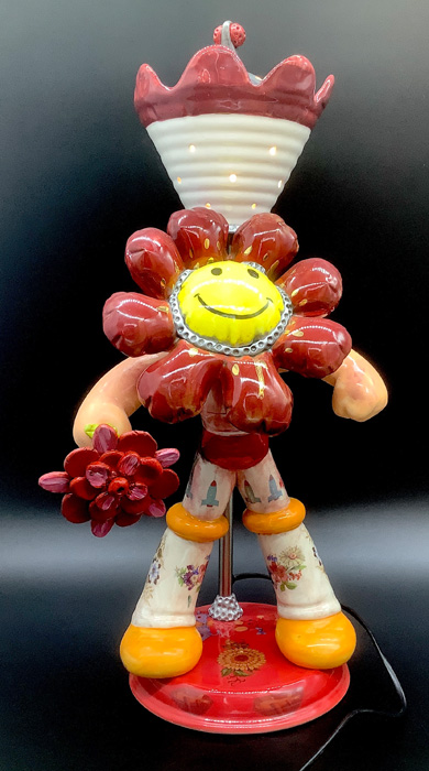 Flower Power Smiley Face Atomic Lamp