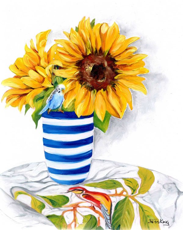 Sunflower And Budgie Web