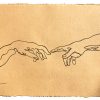 Sydney Artist Leni Kae Connection Hands Of Adam Lineart
