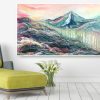 Sydney Artist Leni Kae Light Over Heart’s Horizon Interior Design Living Room Abstract Landscape Pink And Blue