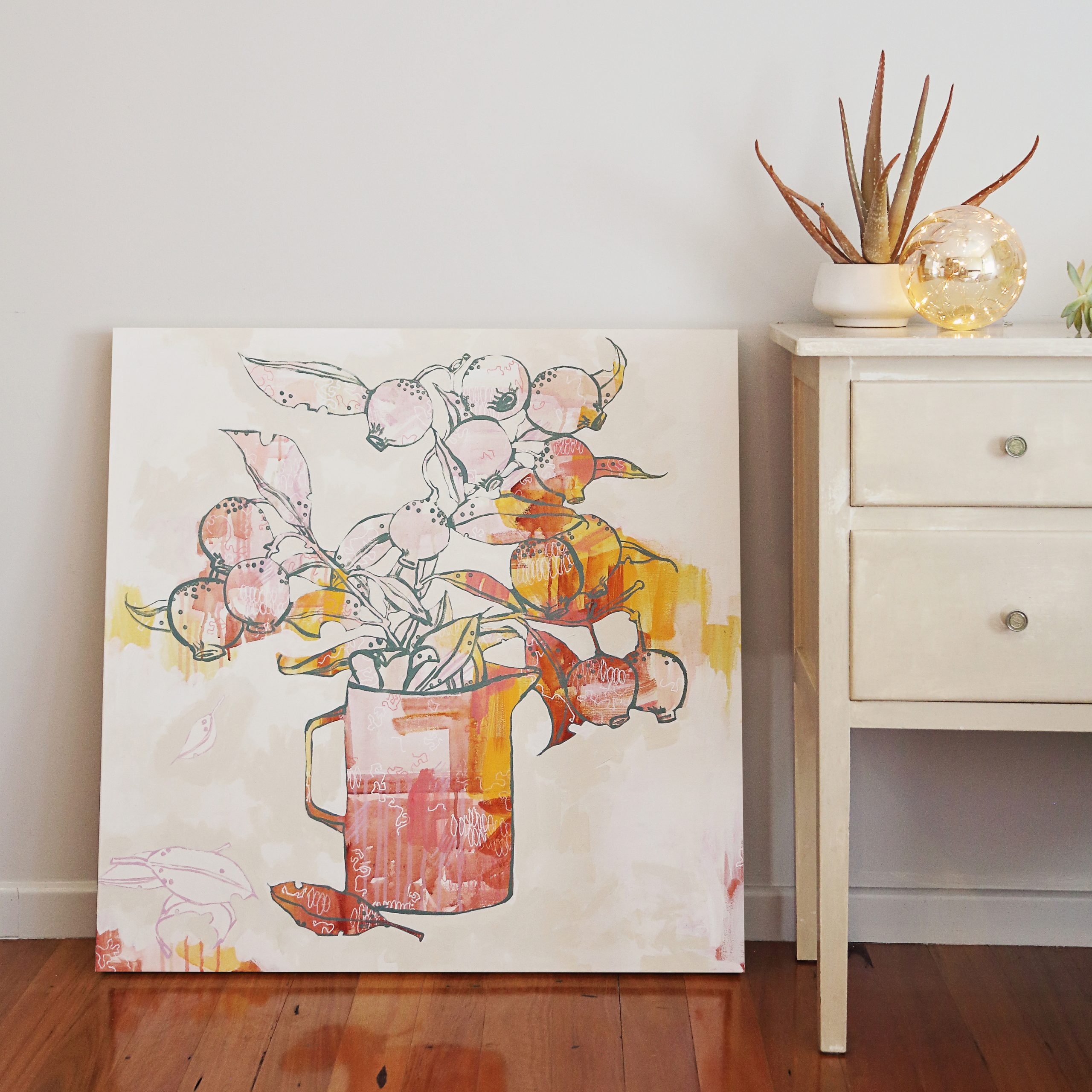 Smith & Brooks Gumnut Posy Art For Your Home Australian Style Art For Interiors Australian Art Ready To Hang 02