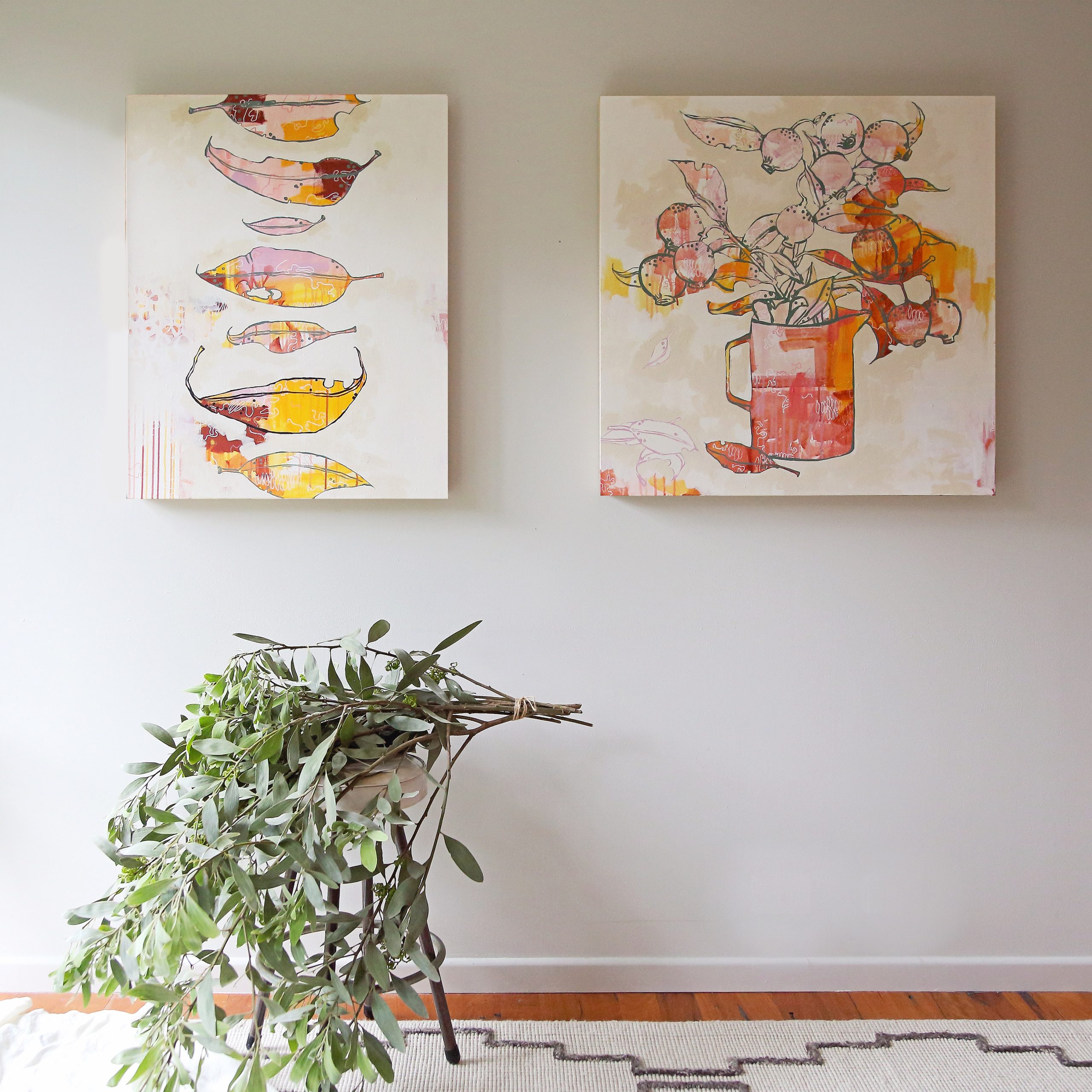 Smith & Brooks Gumnut Posy Gum Leaf Story Art For Your Home Australian Style Art For Interiors Australian Art Ready To Hang