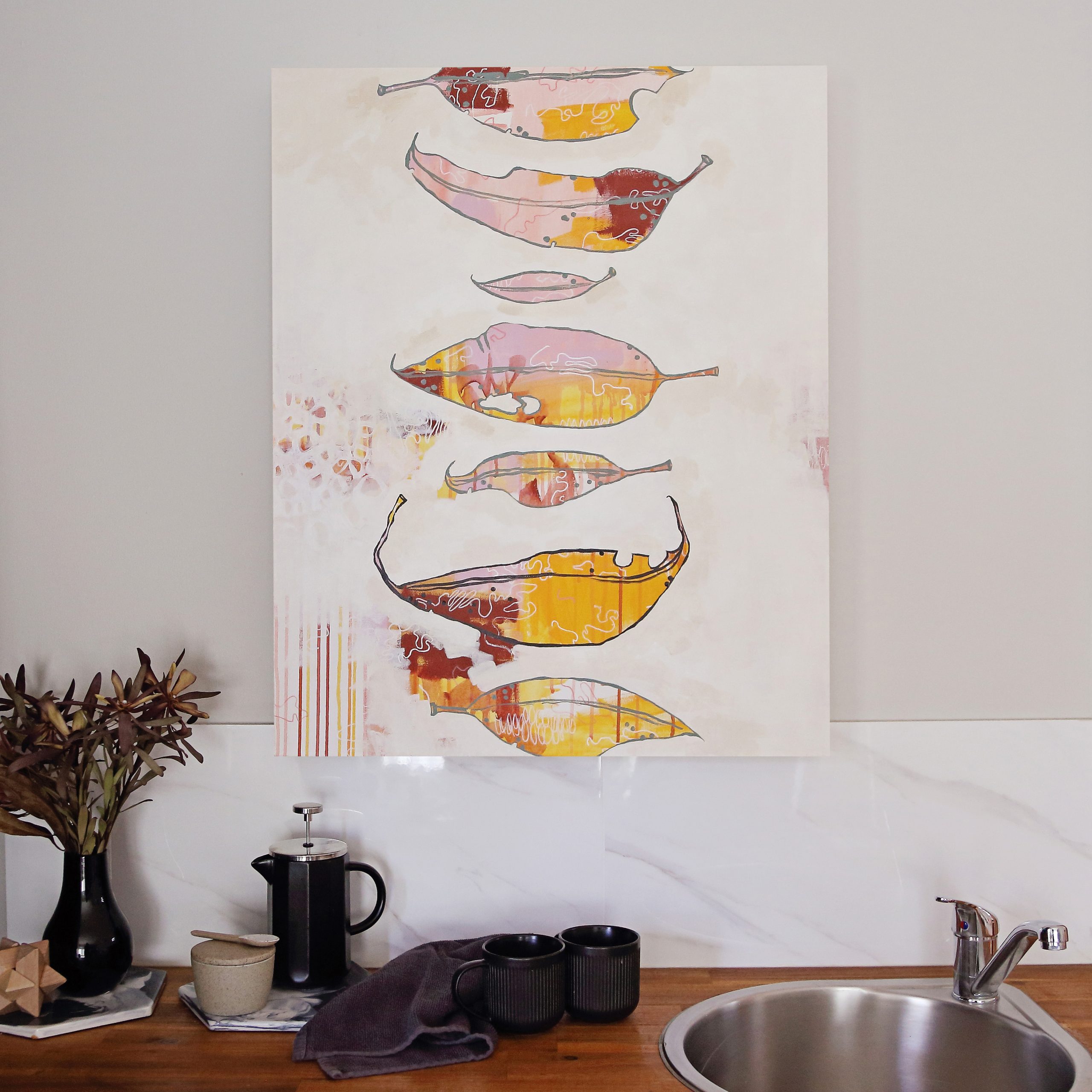 Smith & Brooks Gum Leaf Story Art For Your Home Australian Style Art For Interiors Australian Art Ready To Hang 01