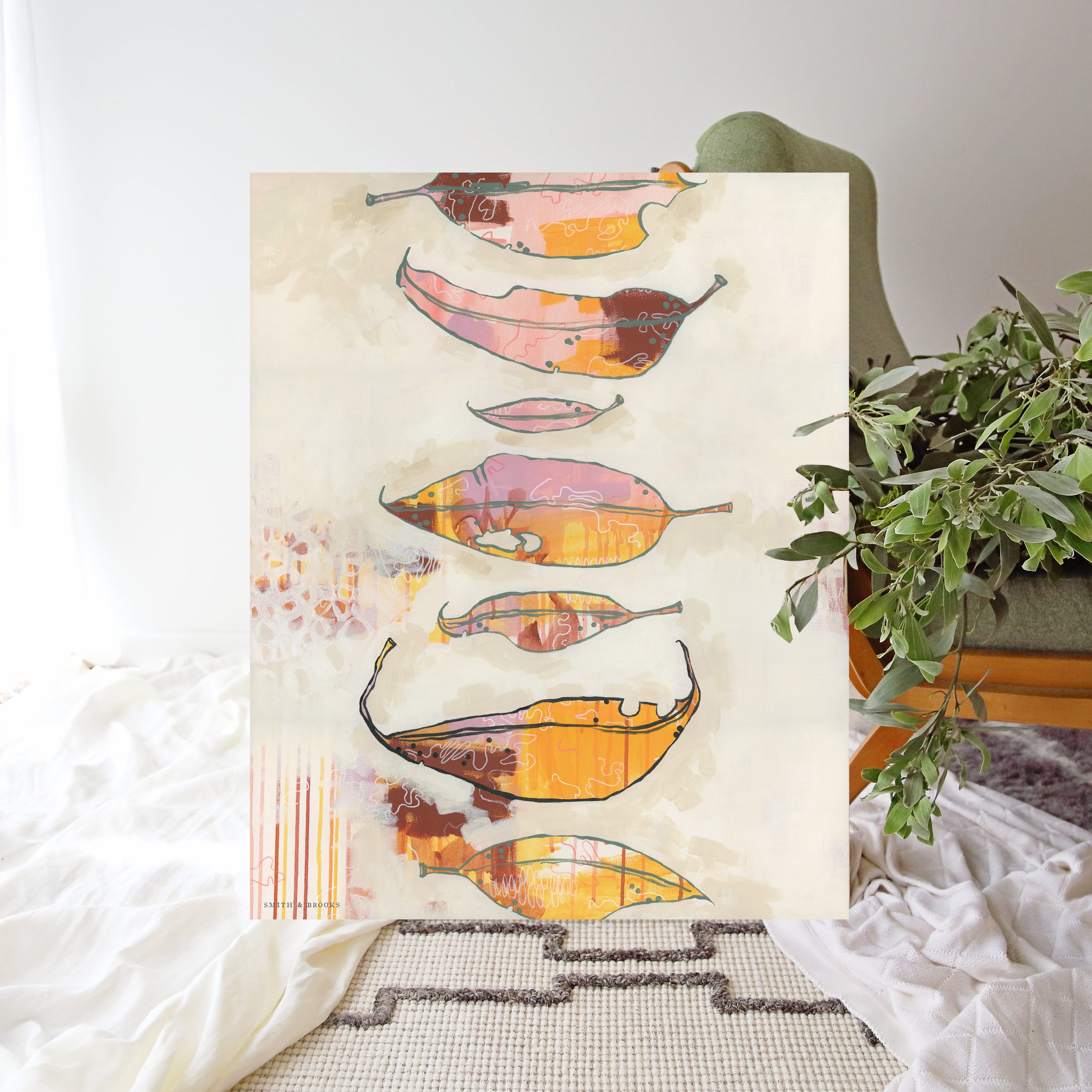 Smith & Brooks Gum Leaf Story Art For Your Home Australian Style Art For Interiors Australian Art Ready To Hang 04