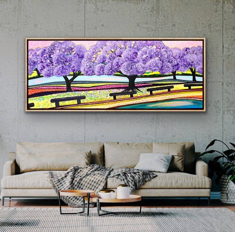 Springtime and Jacarandas – (framed)