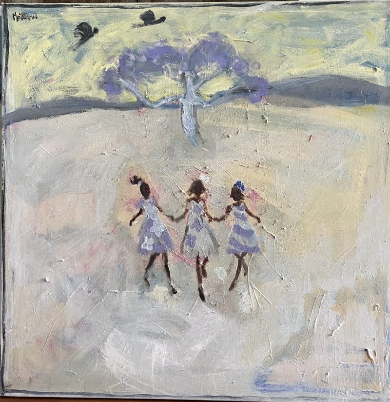 Girls Dancing under the Jacaranda