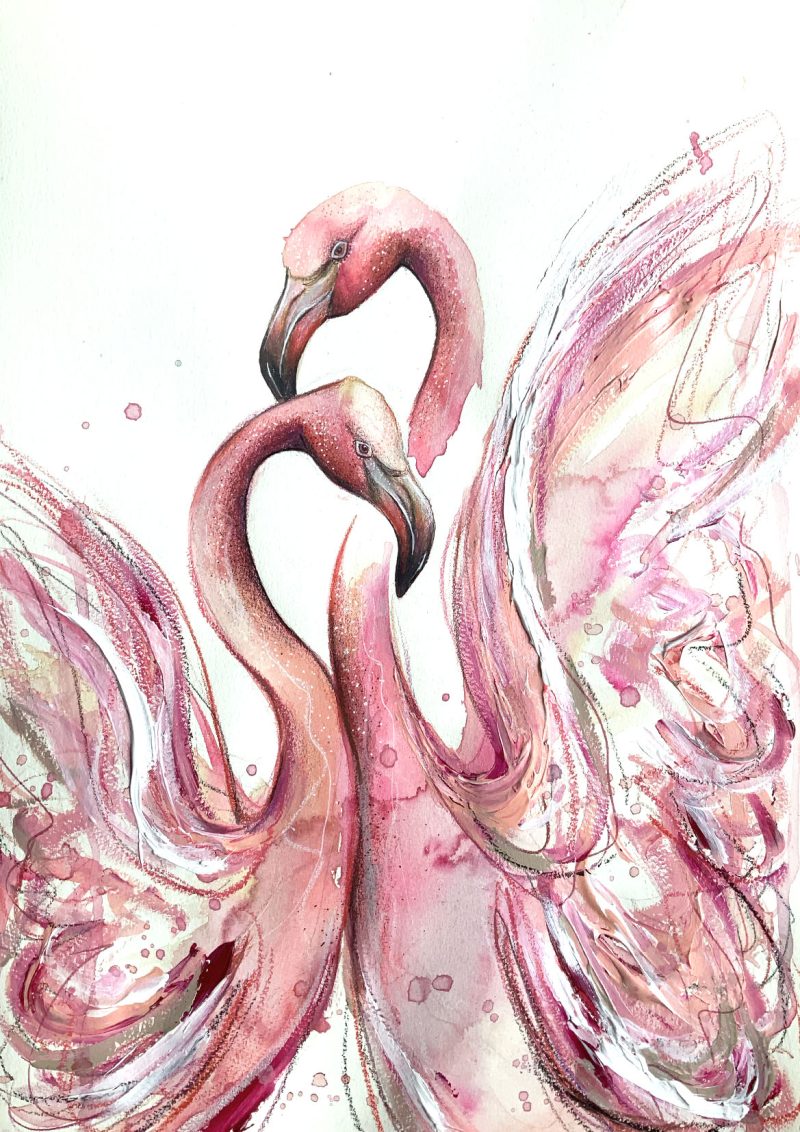 Pink Flamingo Love