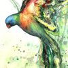 Sydney Artist Leni Kae Rainbow Lorikeet Spirit Closeup Art Painting
