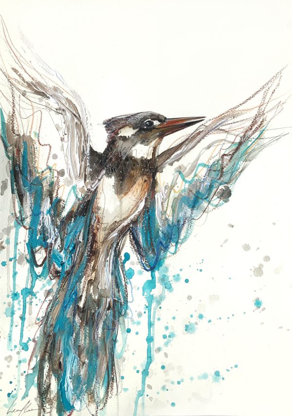 1 Sydney Artist Leni Kae Kingfisher Spirit Brown Hooded Kingfisher Bird Artist
