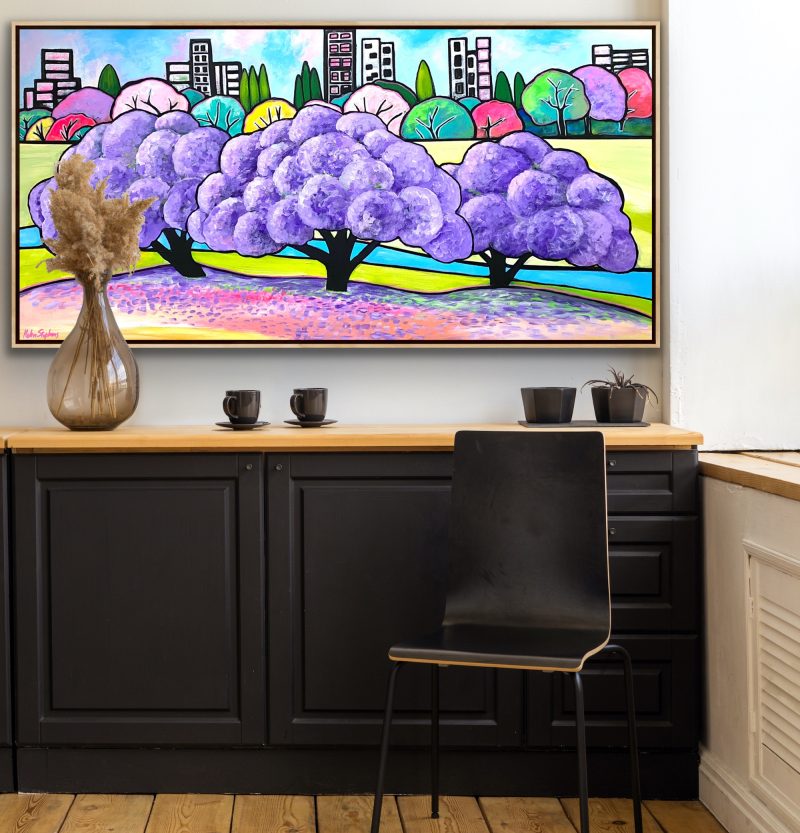 Jacaranda City Limits – Framed