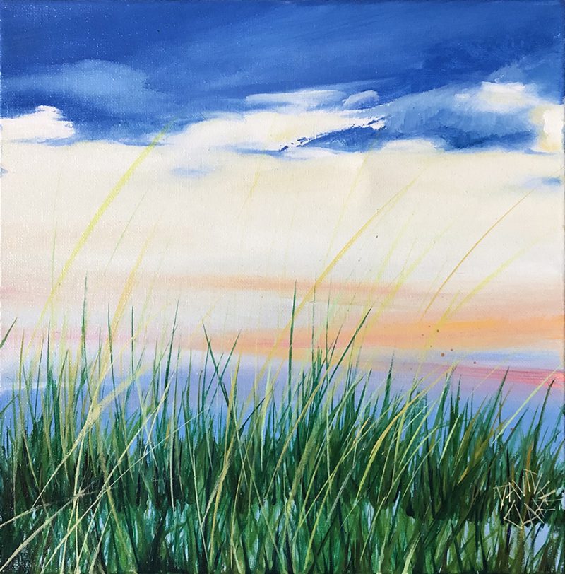 Beach Grass With Dark Sky