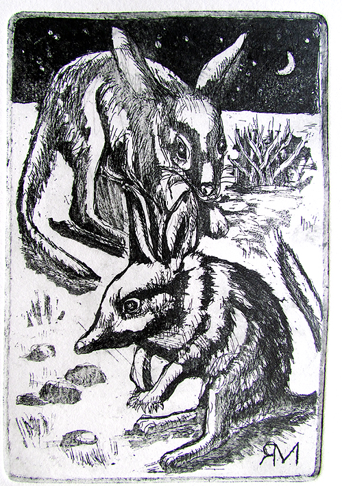 Bilbies at night Ltd Ed Print