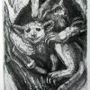 Etching. Tree Kangaroo With Her Baby Sm