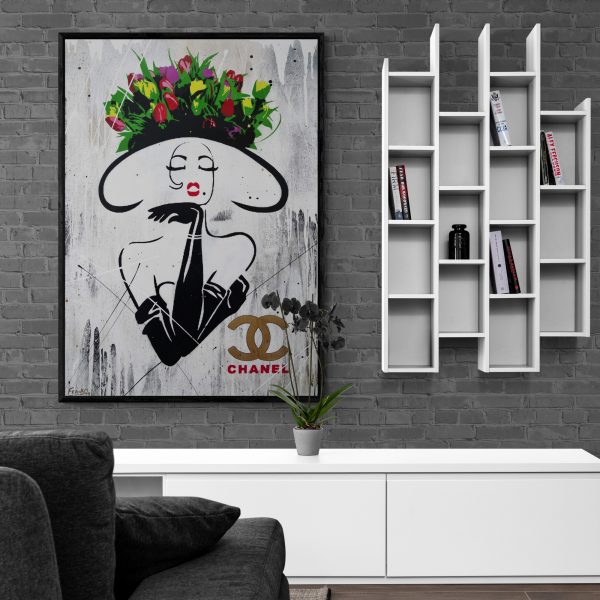 Living Room With Vertical Wall Shelf