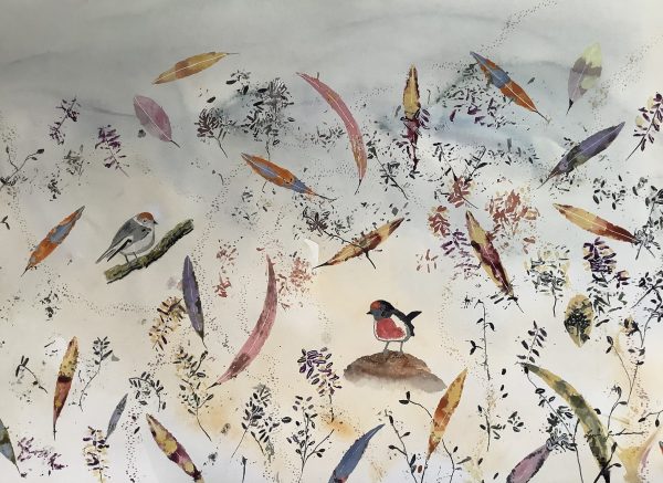 Lyn Graham Robin 2 Watercolour On Cotton Paper 59.5 X 41.5