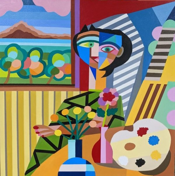 Cubist girl with palette Mary Shackman