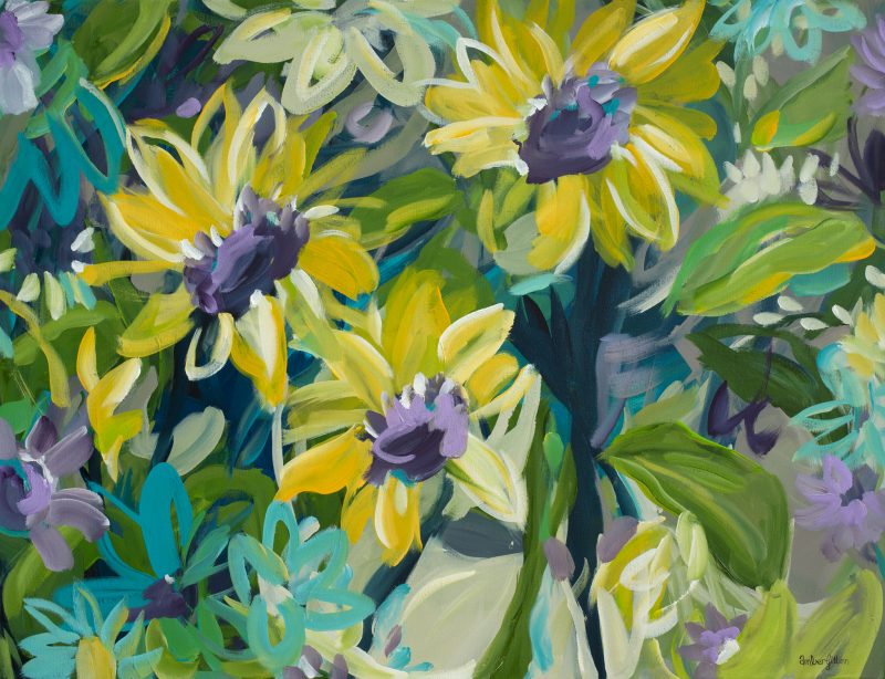 Sunflowers Under Moonlight