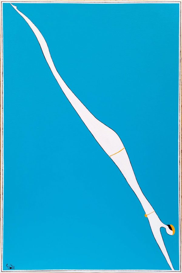 Yellow Swim Cap 2022 Acrylic On Canvas 61cm X 91.5cm X 3.8cm