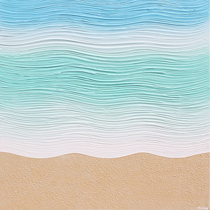 Beach Waves – Soft Pastels Textured Abstract – SOLD