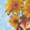 Detail Portrait With Sunflowers