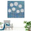 Lounge 1 Summer Coastal Deep Blue Flowers