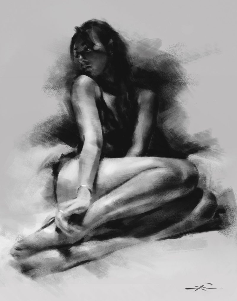 Charcoal Figure Study