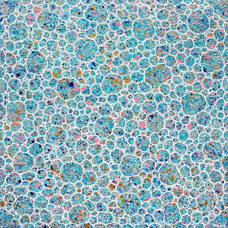 SOLD – Abstract – Coastal Pastels Textured Pebbles