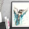 Sydney Artist Leni Kae Brown Hooded Kingfisher Original Art Framed