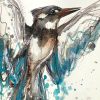 Sydney Artist Leni Kae Kingfisher Art Closeup