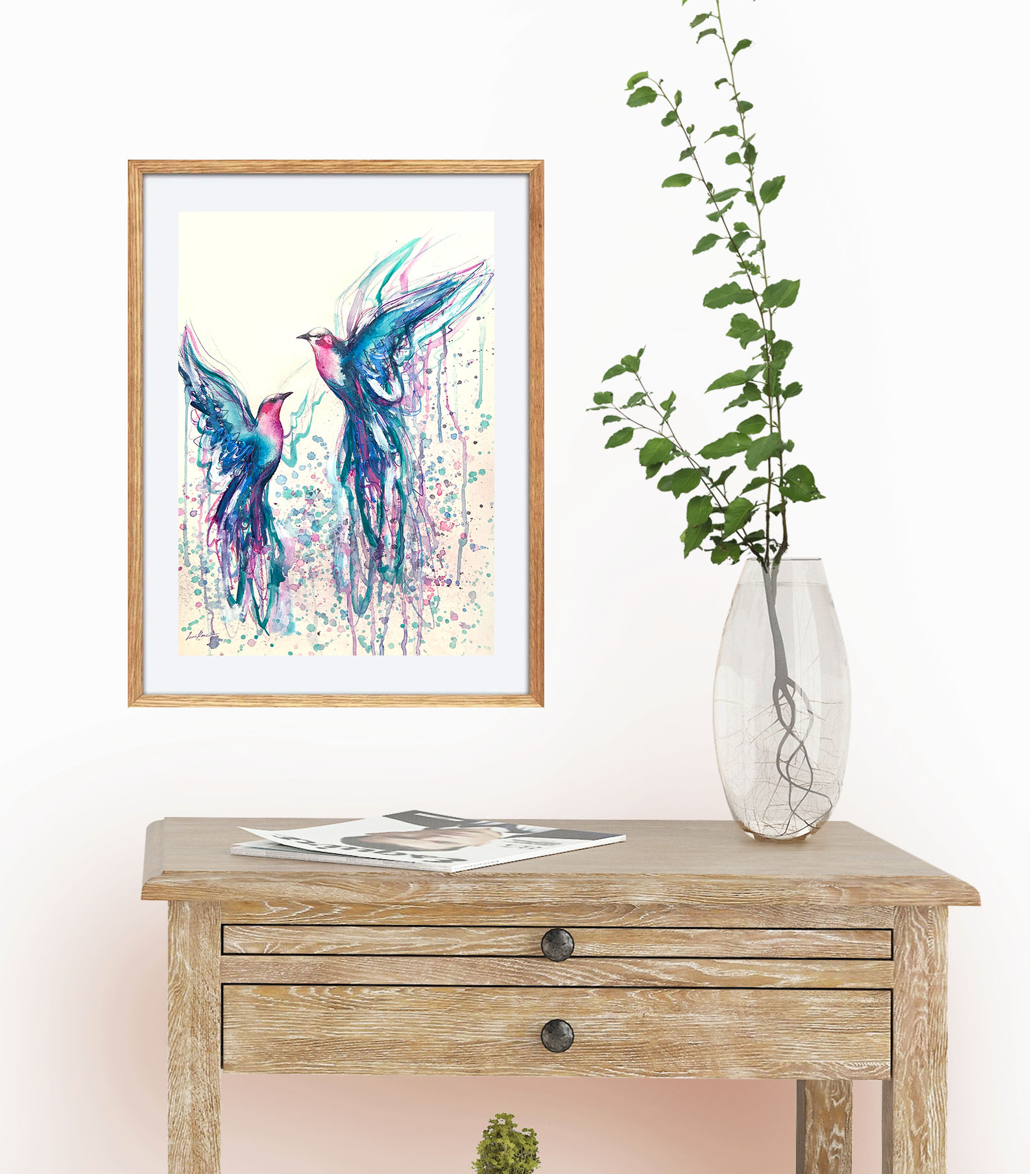 Sydney Artist Leni Kae Lilac Breasted Roller Interior Design Bedroom