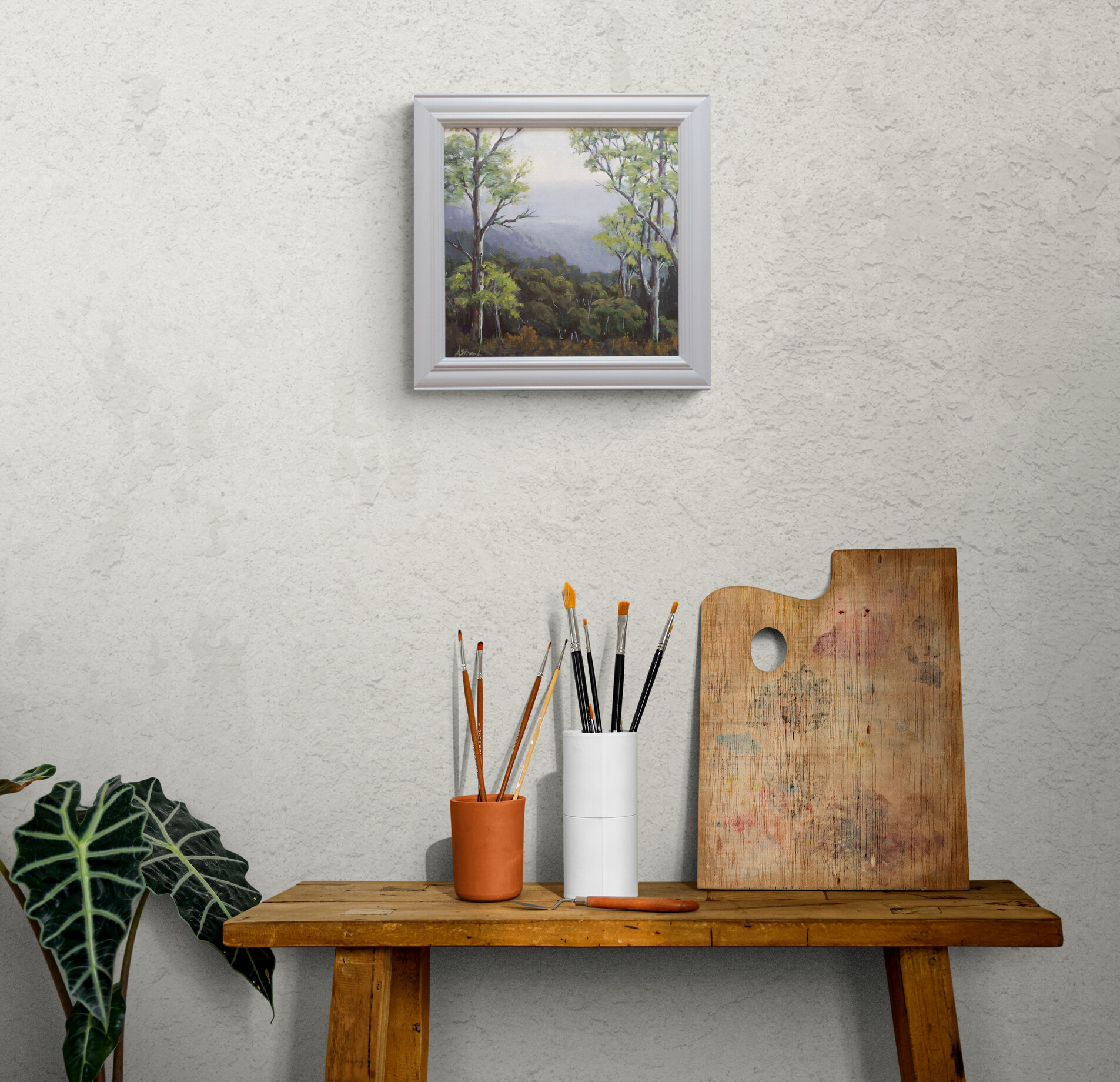 Artists Side Table With Brushes And Palette (2)