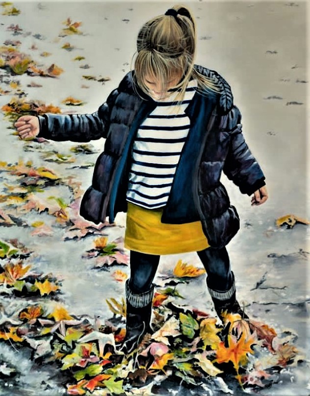 Beatrice Shuffles Leaves