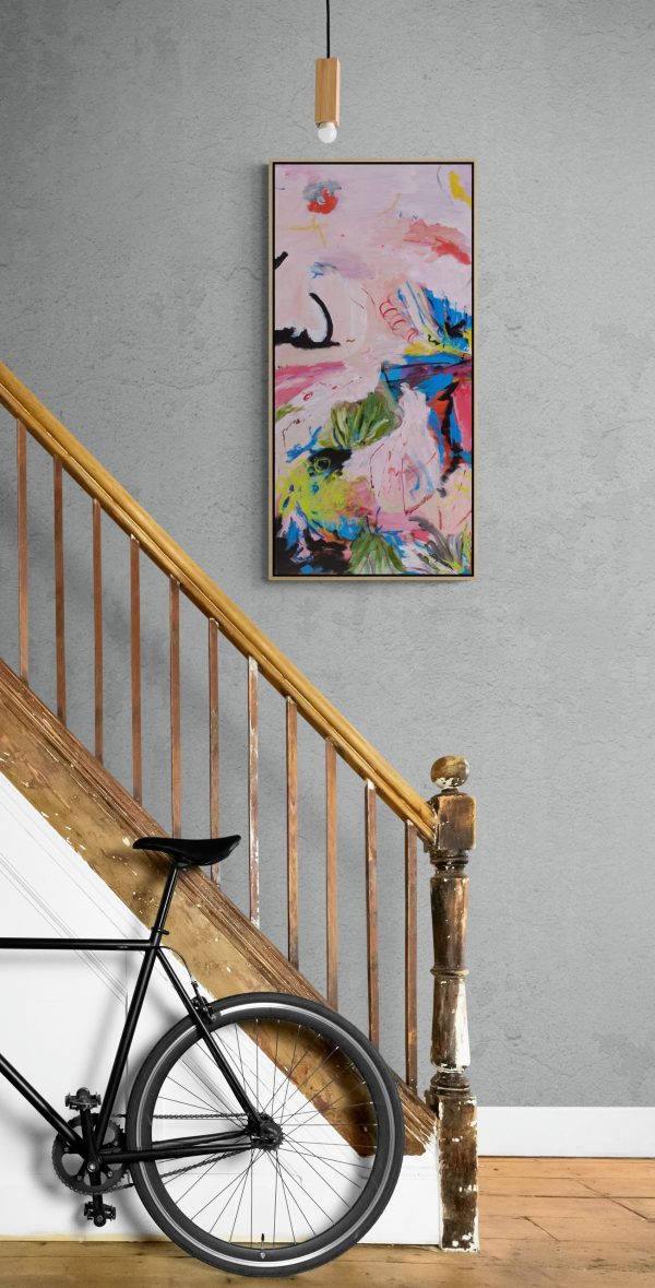 Bike Leaning Against Hallway Staircase (3)